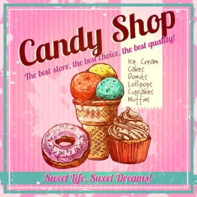 Vintage Candy Shop Poster – Free Download