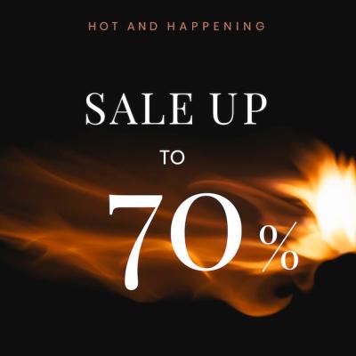 Hot Sale Shopping Ad Template with Burning Flame Vector – Free Download