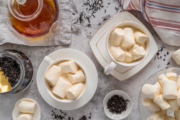 Top View of a Tea Cup with Snack – Free Download