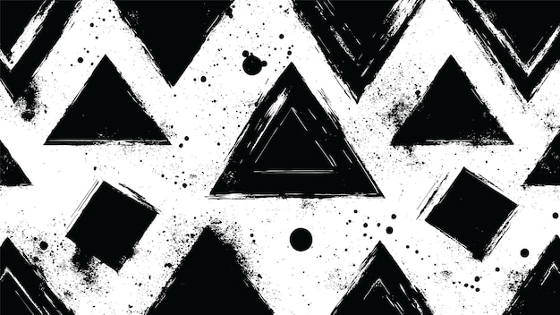 Geometric Patterns with Ink Brush Effect – Free to Download