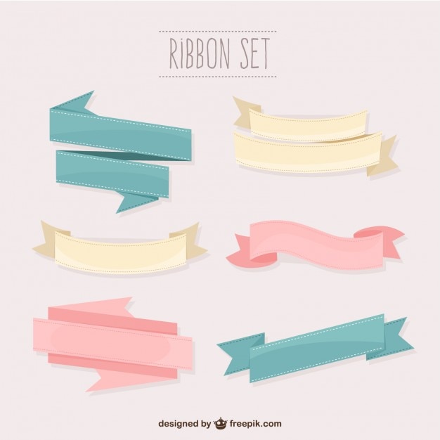 Pastel Colors Ribbons Set – Free Download