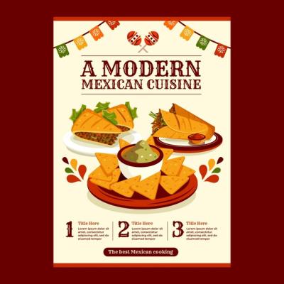 Hand Drawn Mexican Food Restaurant Poster – Download Free Stock Photo