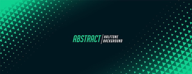 Green Abstract Triangle Halftone Banner – Free Download