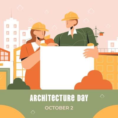 Flat World Architecture Day Illustration – Free Download