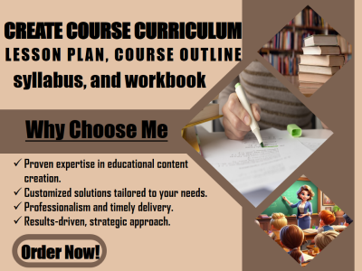 I Will Create Comprehensive Course Curriculum, Lesson Plans, Course Outlines, Syllabi, and Workbooks