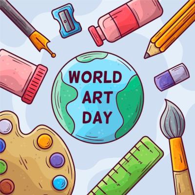 Hand Drawn World Art Day Illustration – Free Download