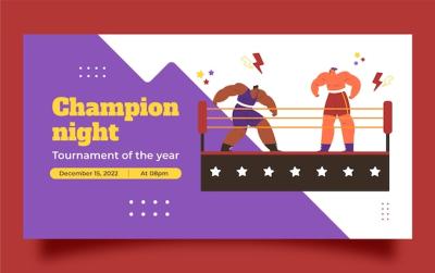 Hand Drawn Wrestling Championship Facebook Post – Free Download