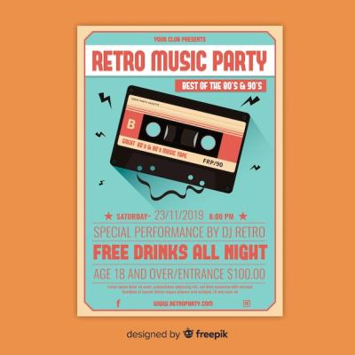 Retro Music Template Poster – Free Download