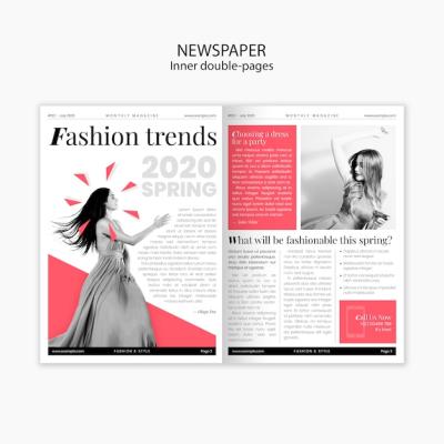 Spring Fashion Trends in Double Pages Newspaper – Download Free Stock Photo