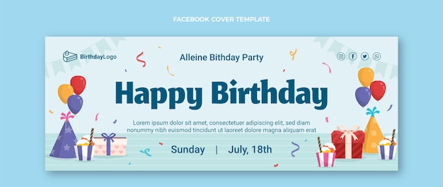 Minimalist Birthday Facebook Cover – Free Download