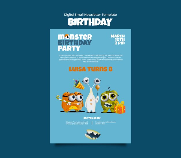 Birthday Celebration Digital Newsletter Template – Free Download