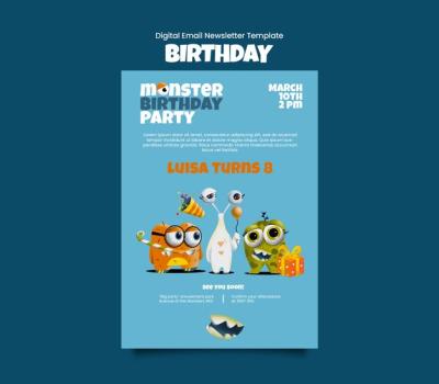 Birthday Celebration Digital Newsletter Template – Free Download