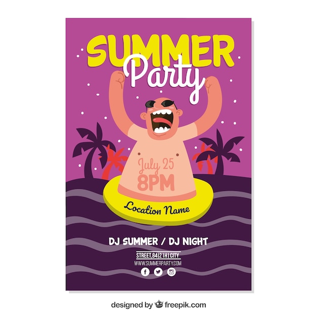 Summer Party Poster Design – Download Free Stock Photo