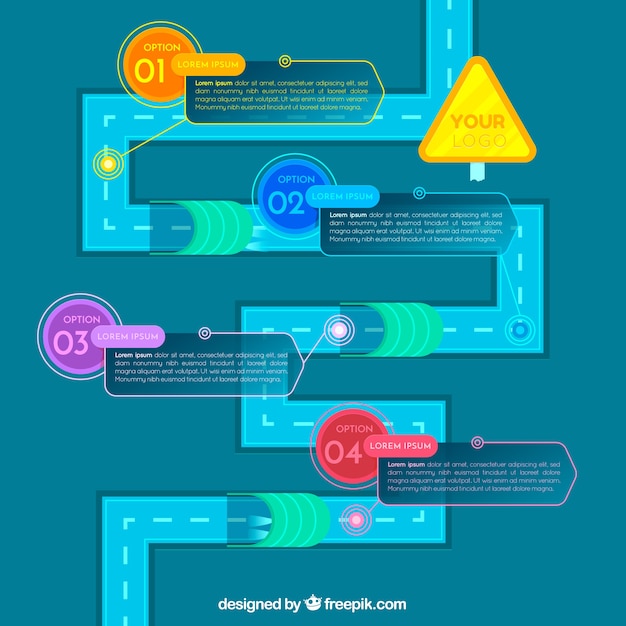 Infographic Concept Featuring Winding Road – Free Download