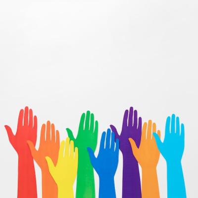 Diversity Arrangement of Colored Paper Hands – Free Stock Photo for Download