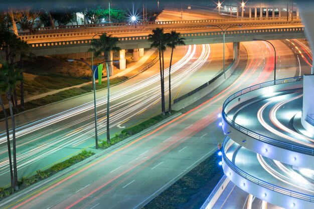 Light Trails on City Roads at Night – Free Download