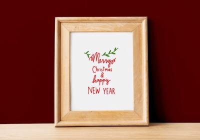 Christmas Holiday Greeting Design Mockup – Free Download