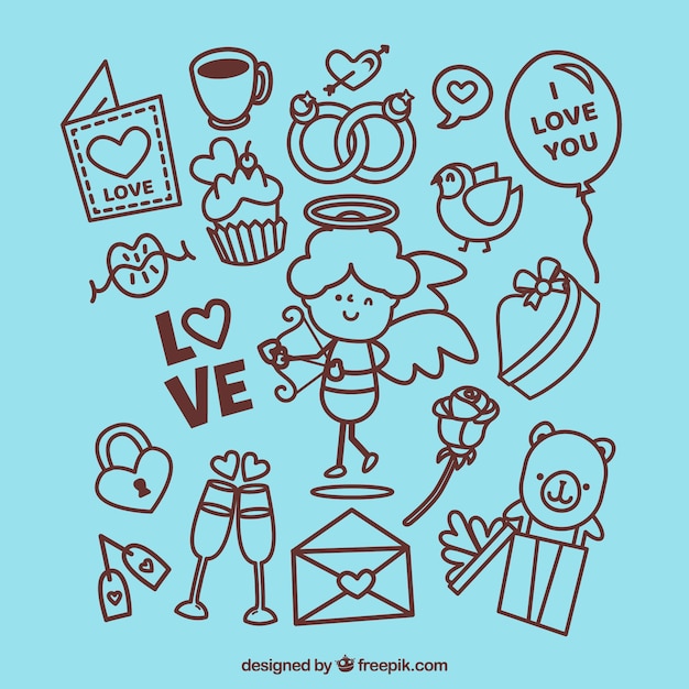 Doodle Valentine’s Day Element Collection – Free Download