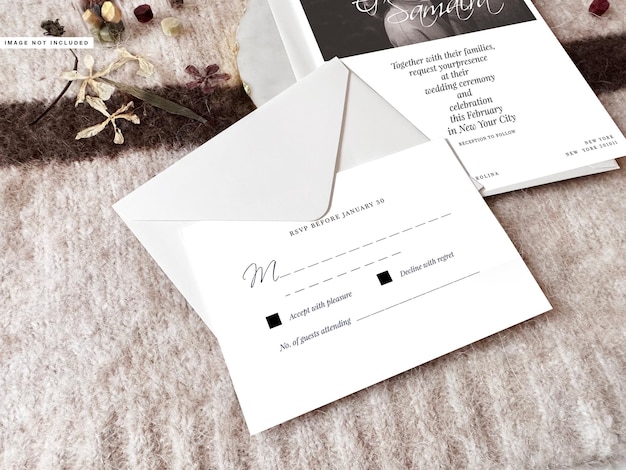 Elegant Black and White Wedding Invitation with ‘Love is in the Middle’ – Free Download