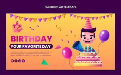 Colorful Gradient Birthday Facebook Template – Free Download