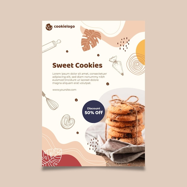 Cookies Poster Template Design – Free Download