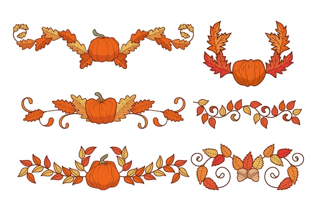 Hand Drawn Autumn Ornaments Collection – Free Stock Photos for Download