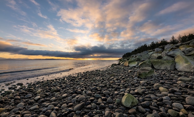 Rocky Shore During Sunset – Free Stock Photo, Download for Free