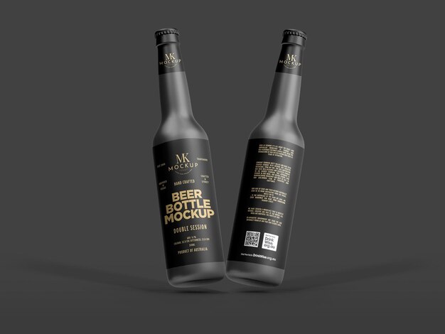 Realistic Beer Bottle Mockup for Free Download