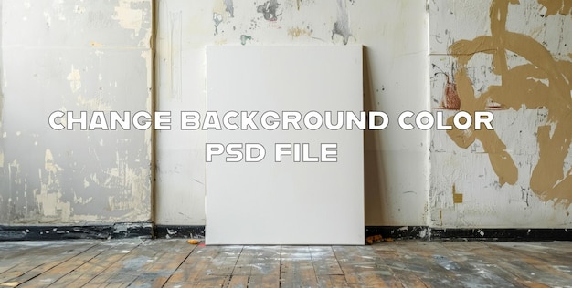 Blank Canvas in an Artist’s Studio with Paint-Splattered Walls – Free Download