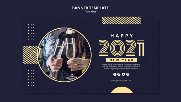 New Year Concept Banner Template – Free to Download