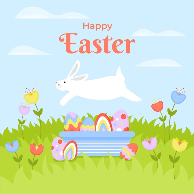 Flat Easter Illustration – Free Download