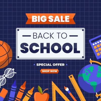 Back to School Sales Flat Design – Free Stock Photo for Download