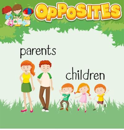 Opposite Words for Parent and Children – Free Download