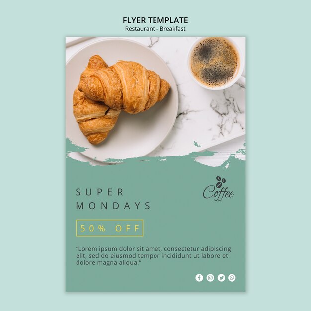 Breakfast Restaurant Flyer Template – Download Free Stock Photo