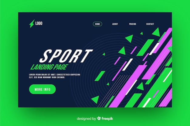 Geometric Sport Landing Page – Free Download