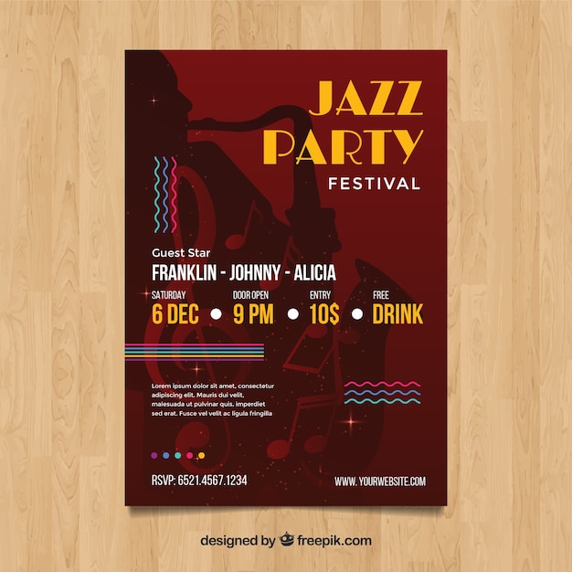 Abstract Jazz Festival Poster Design – Free Download