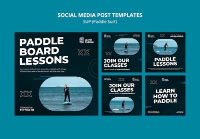 Paddleboarding Classes Instagram Posts Collection – Free Download