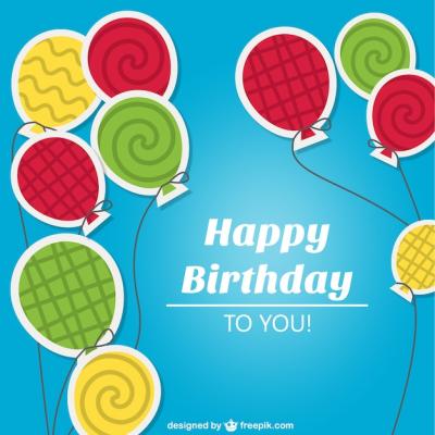 Vibrant Birthday Card Vector Template – Download Free Stock Photo