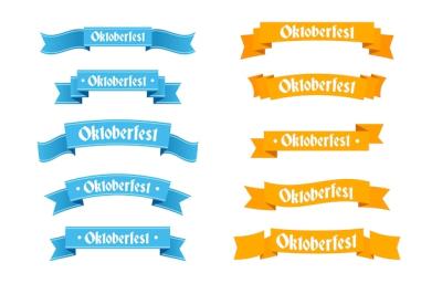 Oktoberfest Ribbons in Flat Design – Free to Download