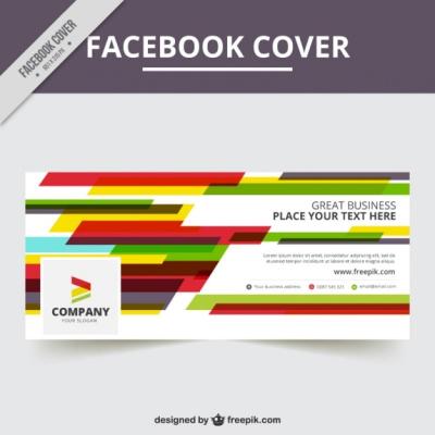 Colorful Abstract Shapes Facebook Cover Template – Free Download