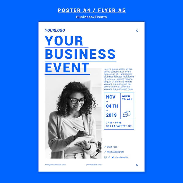 Business Event Poster Template – Download Free Stock Photo