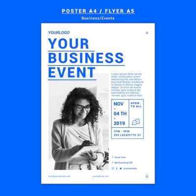 Business Event Poster Template – Download Free Stock Photo