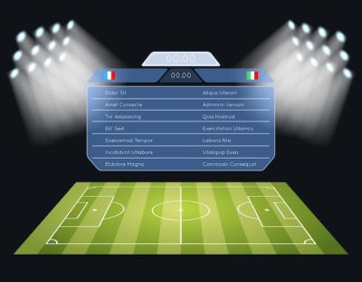 Soccer Field Scoreboard with Floodlighting – Free Download