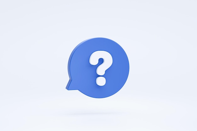 3D Rendering of a Question Mark in a Speech Bubble Icon – Free Download