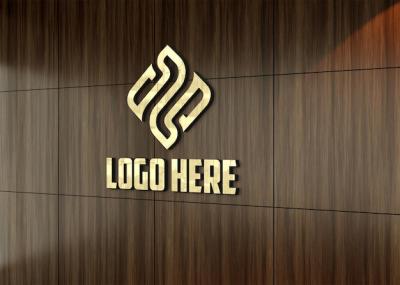 3D Golden Wall Logo Mockup – Download Free Stock Photo