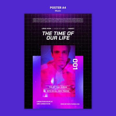 Futuristic Music Poster Template – Free Download