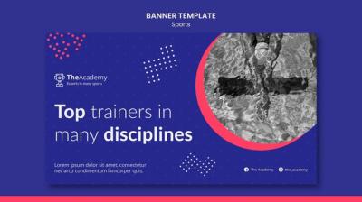 Swimming Horizontal Banner Template – Free to Download