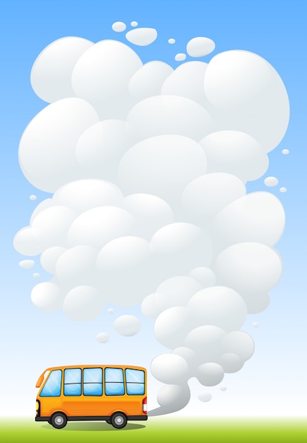 An Orange Bus Emitting Smoke – Free Download