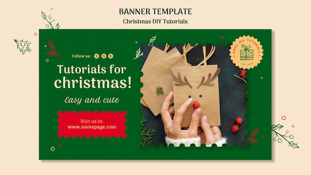 Christmas DIY Tutorial Template Banner – Free Download