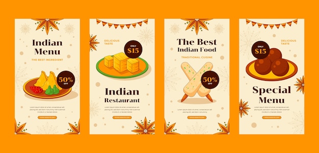 Hand Drawn Indian Restaurant Instagram Stories – Free Download